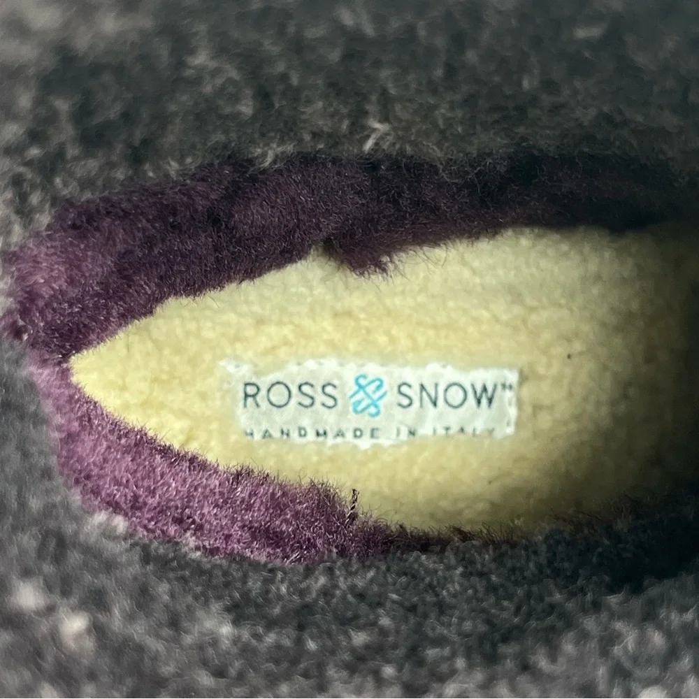 Ross & Snow Women US 5 Emilina Shearling Boots Frosted Winter Plum Made in Italy